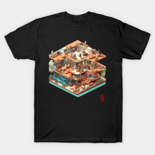 Isometric cat coffee T-Shirt